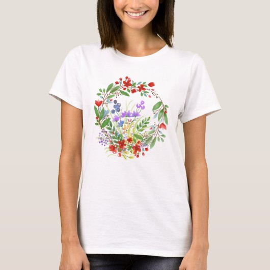 T-shirt Cercle De Fleurs (Devant)