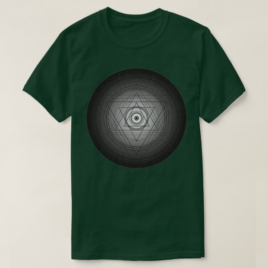 T-shirt Cercle de géométrie sacrée noir et blanc avec alch (Design devant)
