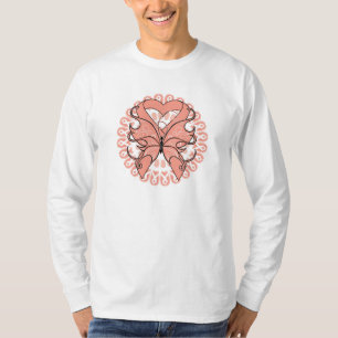 T-shirt Cercle de papillon de cancer du corps utérin des