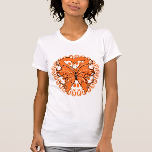 T-shirt Cercle de papillon de leucémie des rubans (Devant)