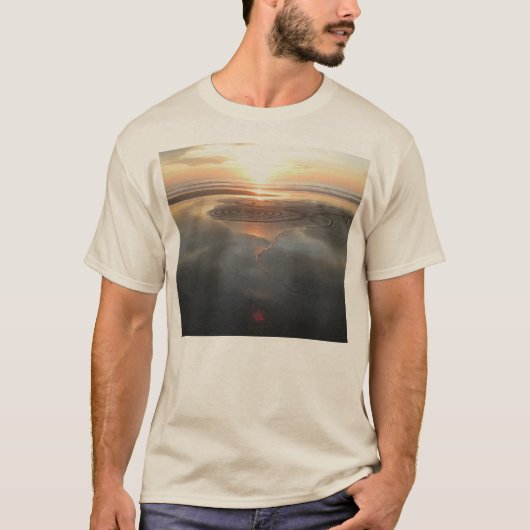T-shirt Cercle de sable à la chemise de coucher du soleil (Devant)