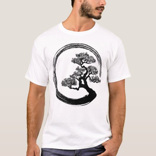 T-shirt Cercle de zen d'Enso et arbre de bonsaïs (Devant)