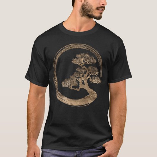 T-shirt Cercle de zen d'Enso et arbre de bonsaïs (Devant)