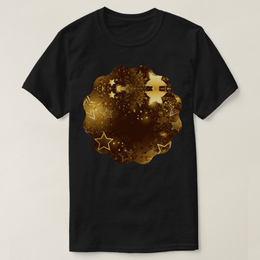 T-shirt Cercle d'or avec étoiles à l'intérieur (Design devant)