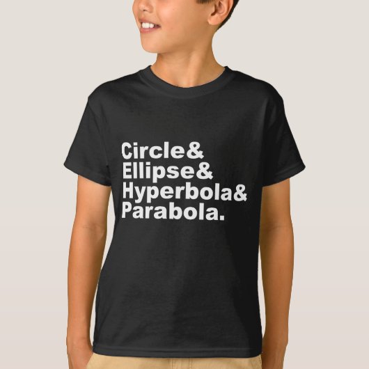 T-shirt Cercle Ellipse Hyperbola Parabola | Sections coniq (Devant)