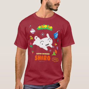 T-shirt Cercle Fleur Shin-chan heureux Shiro Crayon Premiu
