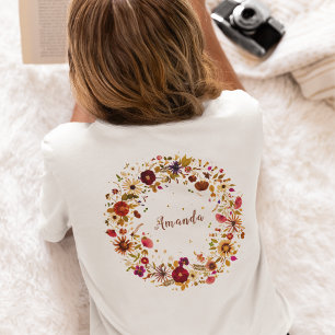 T-shirt Cercle Fleurissant Art de Fleur Pressée par S. F
