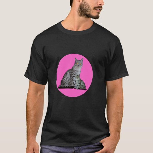 T-shirt Cercle rose avec 2 chats Kitty (Devant)