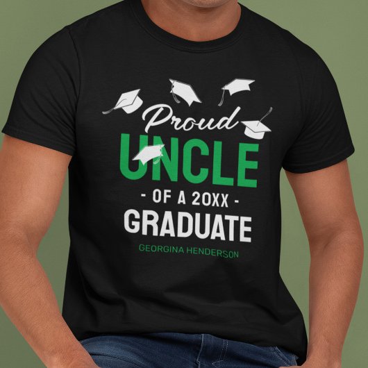 T-shirt Cercle vert noir fier 2025 Diplômé