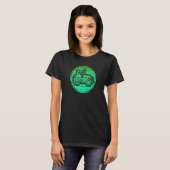 T-shirt Cercle Vert Rétro Avec Tracteur Pour Agriculteurs  (Devant entier)