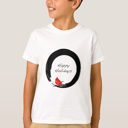 T-shirt Cercle zen avec Cardinal de Noël (Devant)