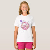 T-shirt Cercles Abstraits Quote Aquarelle rose (Devant entier)