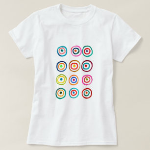T-shirt Cercles arc-en-ciel coloré mignon whimsical