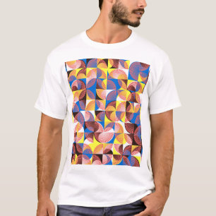 T-shirt Cercles du milieu du siècle, rayures, tuiles vinta