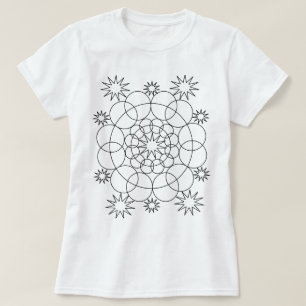 T-shirt - Cercles et étoiles Mandala to Color