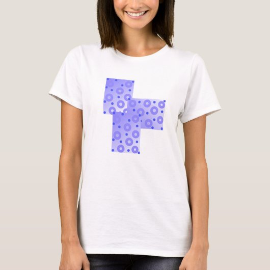 T-shirt Cercles et points à motif bleu (Devant)