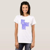 T-shirt Cercles et points à motif bleu (Devant entier)
