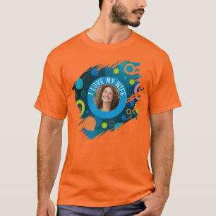 T-shirt Cercles Rétro Hippies Personnalisés J'AIME MA FEMM