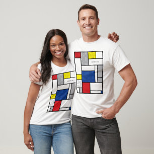 T-shirt Cercles Rétro Mondrian Art Mod Minimaliste De Stij