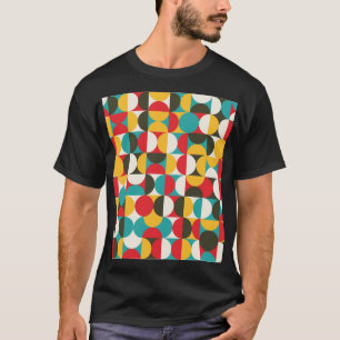 T-shirt Cercles rétro : Motif Hipster coloré.