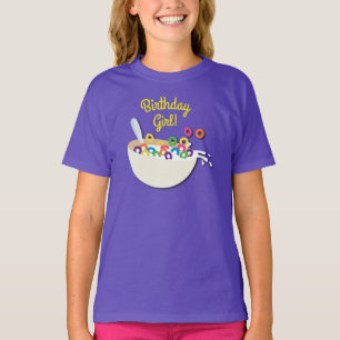 T-shirt Cereal Bowl Enfants Slepover Anniversaire fête mig
