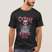 T-shirt Cereal Killer Breakfast Funky Cereal Bowl Skeleton (Devant)