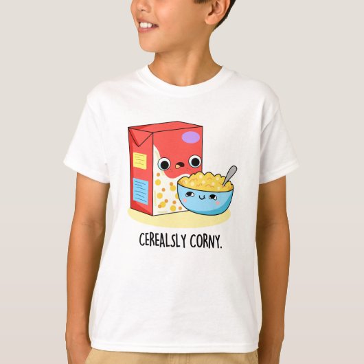 T-shirt Céréales Corny Funny Lait Céréal Pun (Devant)
