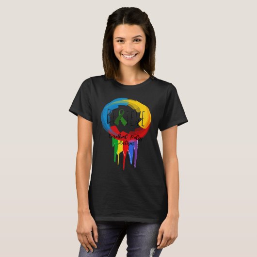 T-shirt Cerebral Palsy Autism Awareness Dreamcatcher colo (Devant entier)