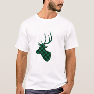 T-shirt Cerf à carreaux buffle noir