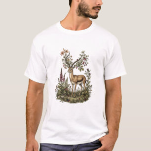 T-shirt Cerf aux fleurs sauvages