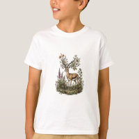 Cerf aux fleurs sauvages