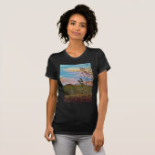 T-shirt Cerf avec ciel bleu rose (Devant entier)