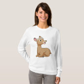 T-shirt Cerf avec Fleur marguerite (Devant entier)