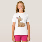 T-shirt Cerf avec Fleur marguerite (Devant entier)