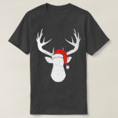 T-shirt Cerf avec le chapeau Noël Pyjama Chasse Chasse au  (Design devant)