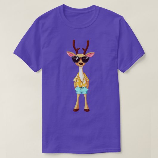 T-shirt Cerf avec style été (Design devant)