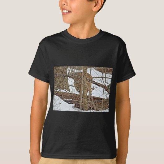 T-shirt Cerf Blanc En Neige (Devant)