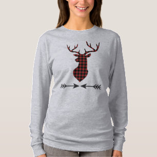 T-shirt Cerf de buffle noir rouge