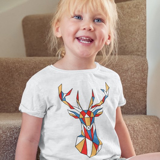 T-shirt Cerf de dessin animé à faible polygone
