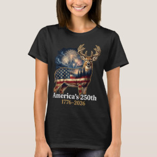 T-shirt Cerf de drapeau 250 ans 1776-2026 Patriotique État