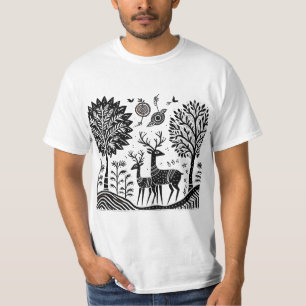 T-shirt Cerf de Madhubani