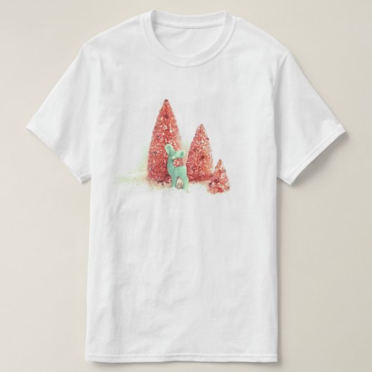 T-shirt Cerf de Noël rétro (Design devant)