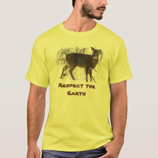 T-shirt Cerf en neige - Jour des terres (Devant)