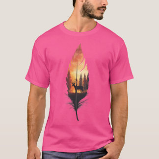 T-shirt Cerf en plume actif
