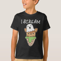 Cerf Halloween Ghost I Scream Ice Cream Pun