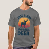 T-shirt Cerf Juste Un Garçon Qui Aime Elk Moose Retro Vint (Devant)