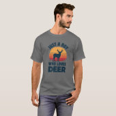 T-shirt Cerf Juste Un Garçon Qui Aime Elk Moose Retro Vint (Devant entier)