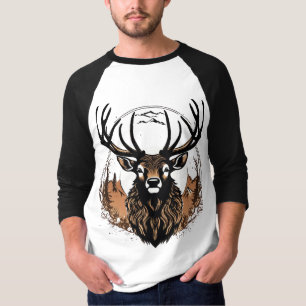 T-shirt Cerf Majestueux – Puissance Minimaliste de la Natu