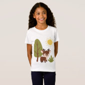 T-Shirt Cerf mignon dans la forêt (Devant entier)