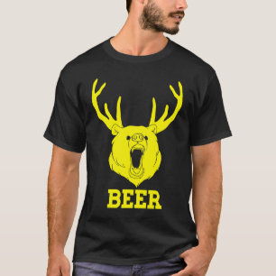 T-shirt Cerf ours bois drôle bière artisanale graphique ré